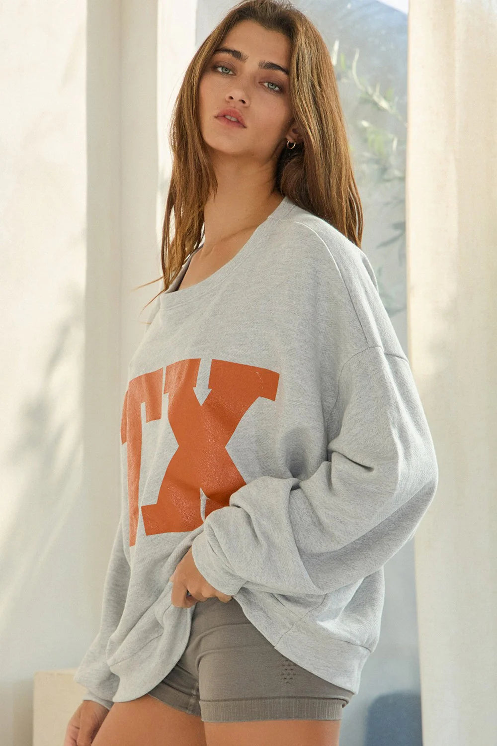 Texas Grey Crew Neck Sweatshirt