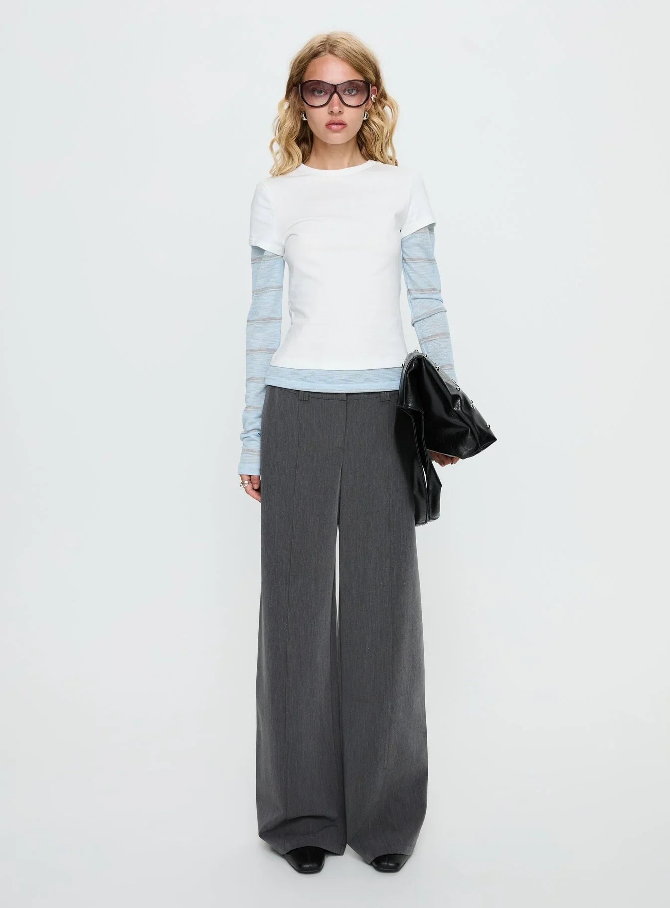 Sarito Low Rise Straight Leg Pants Grey