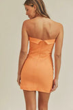 On My Mind Orange Strapless Mini Dress