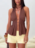 Illuminated Halter Top Mocha