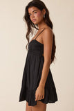 Gracie Black Satin Cami Mini Dress