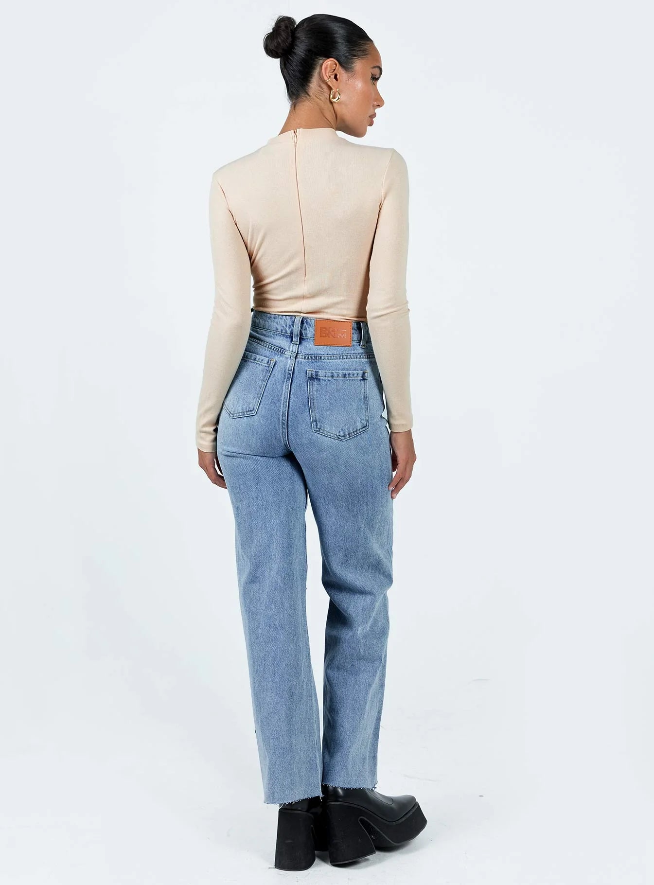 Thorne High Rise Straight Leg Jeans Denim