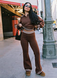 Square One Pants Brown Cream