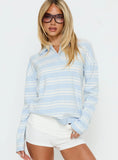 Kerrey Collared Rugby Jersey Blue Stripe