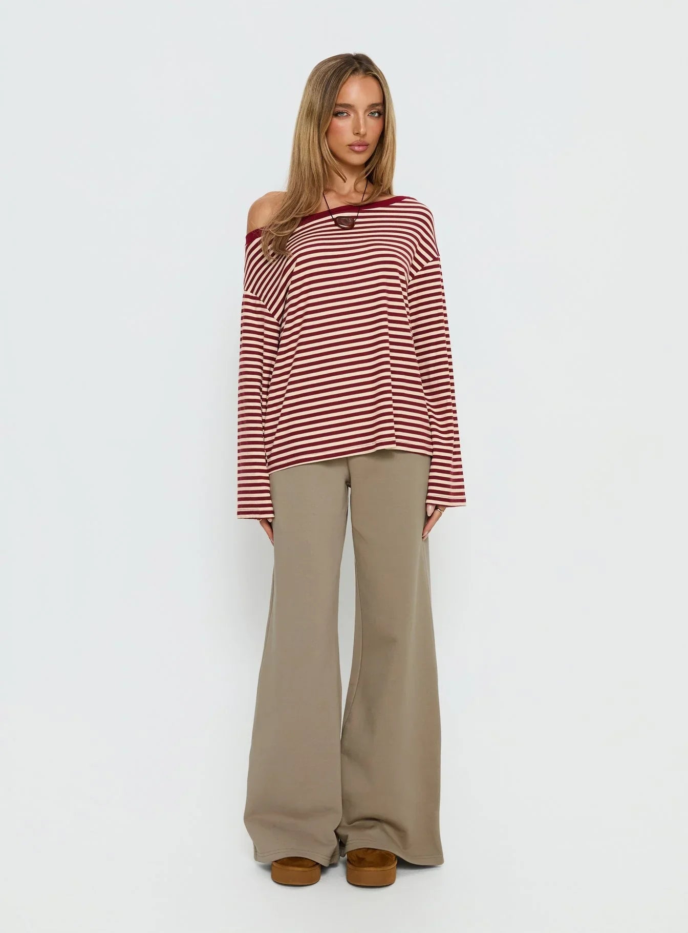 Summits Flared Track Pants Latte