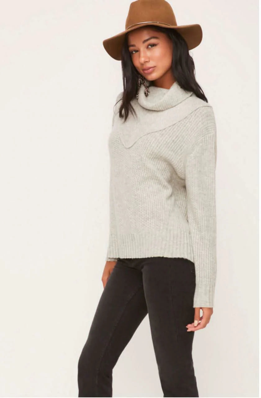 Joel Heather Grey Cowl Neck Sweater