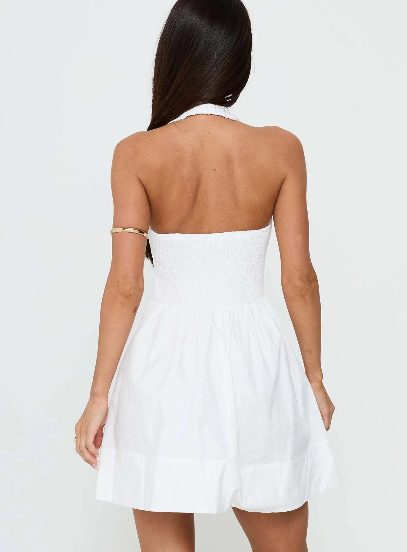 These Words Halter Mini Dress White