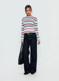 Briette Long Sleeve Top Blue Red Stripe