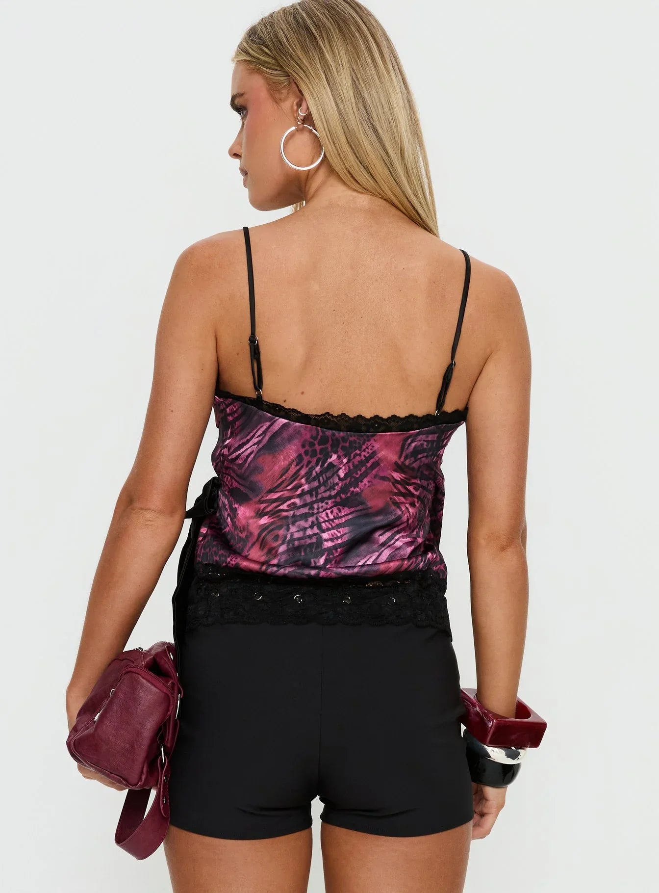 Felecia Lace Wrap Top Pink Multi