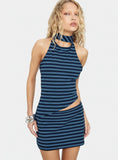 Cherishing Scarf Set Blue Stripe