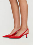 Denalia Pointed Toe Heels Red Matte