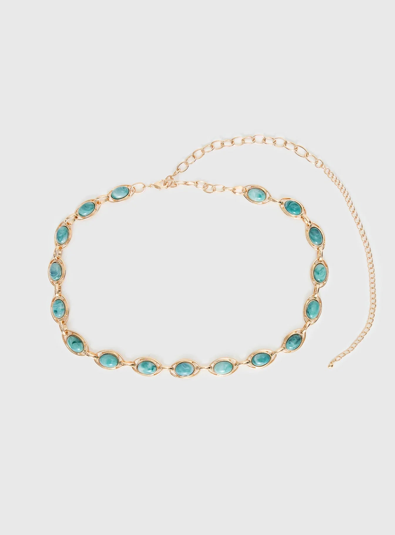 Made For Me Belt Gold Aqua