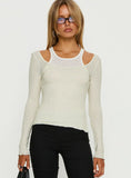 Ceyla Layered Long Sleeve Top White / Stripe