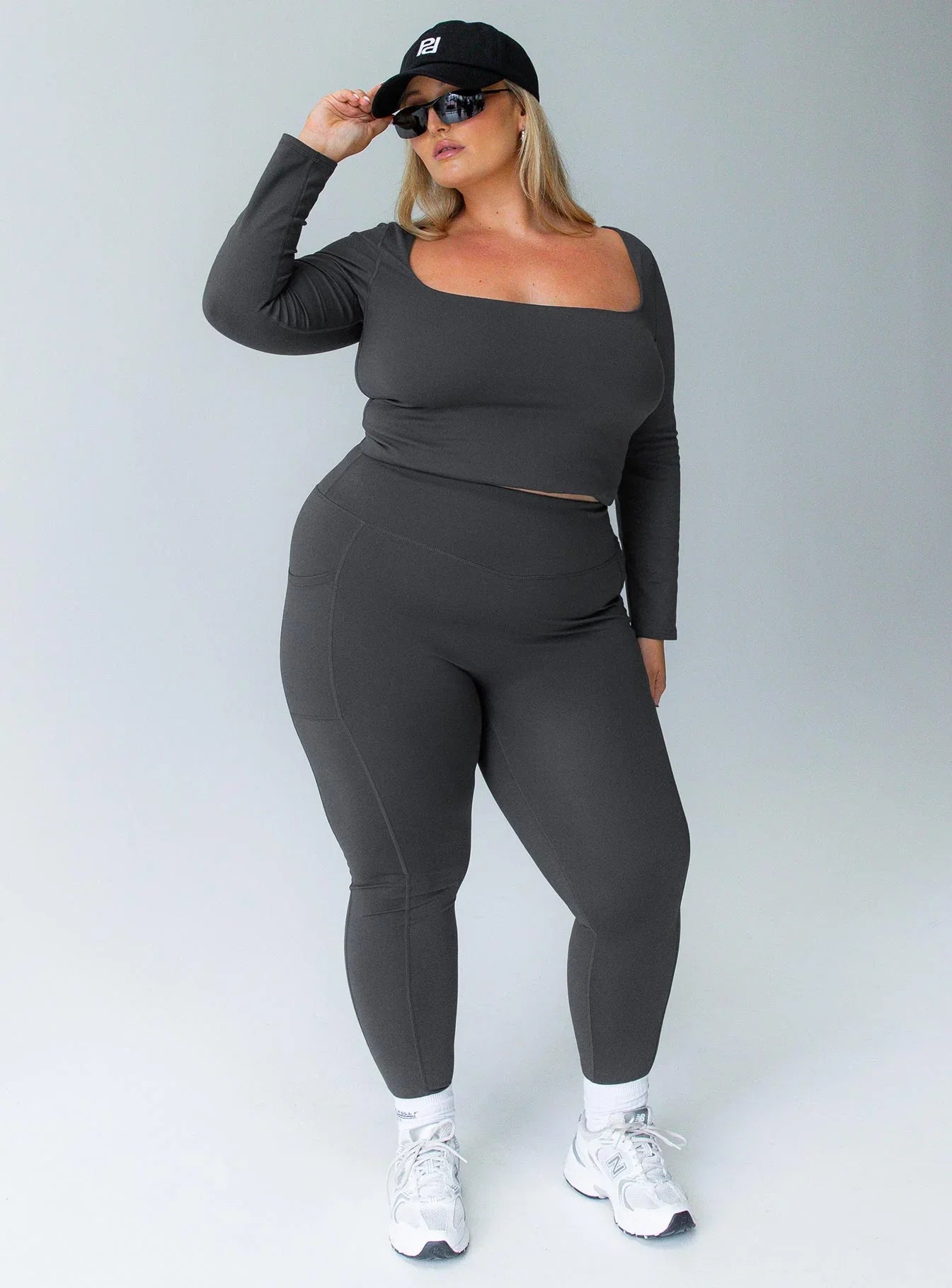 Unstoppable Activewear 7 8 Leggings Grey Curve