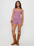 Roseblush Textured Tank Set Pink Purple Stripe