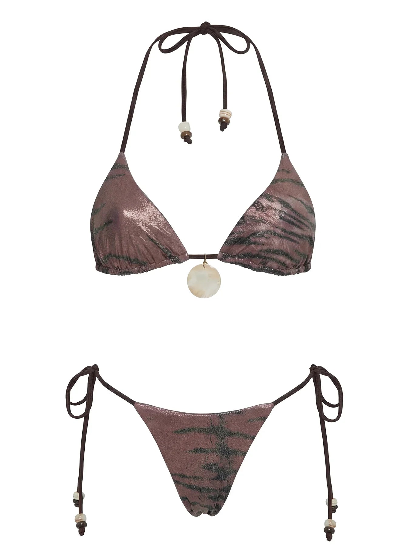 Delora Triangle Shell Bikini Top Tiger