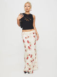 Jodie Maxi Skirt Cream Floral