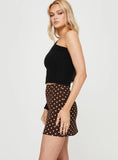 Selby Mini Skirt Brown Polka Dot