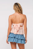 Amelia Dusty Pink Floral Strapless Top