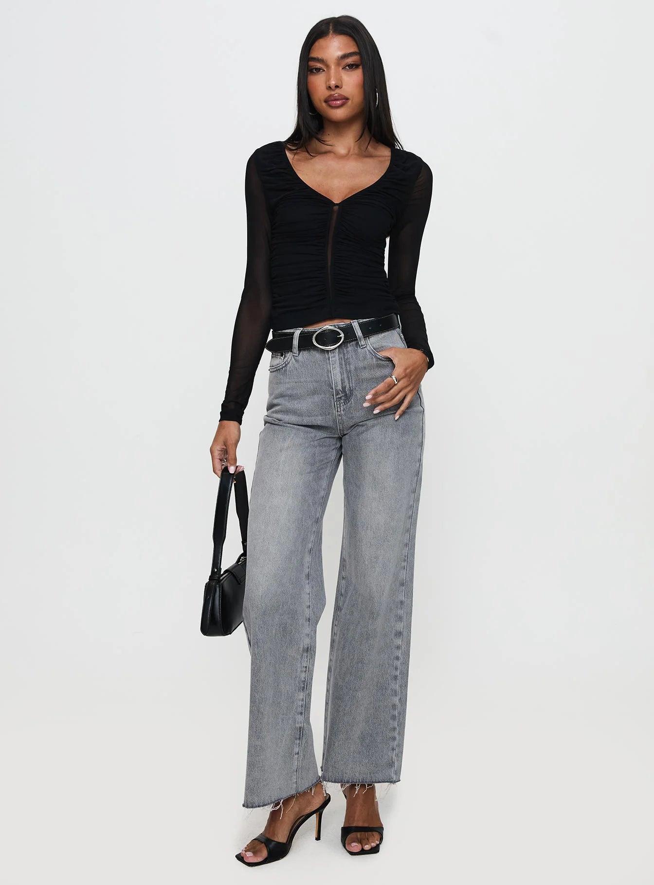 Tenzin Ruched Top Black
