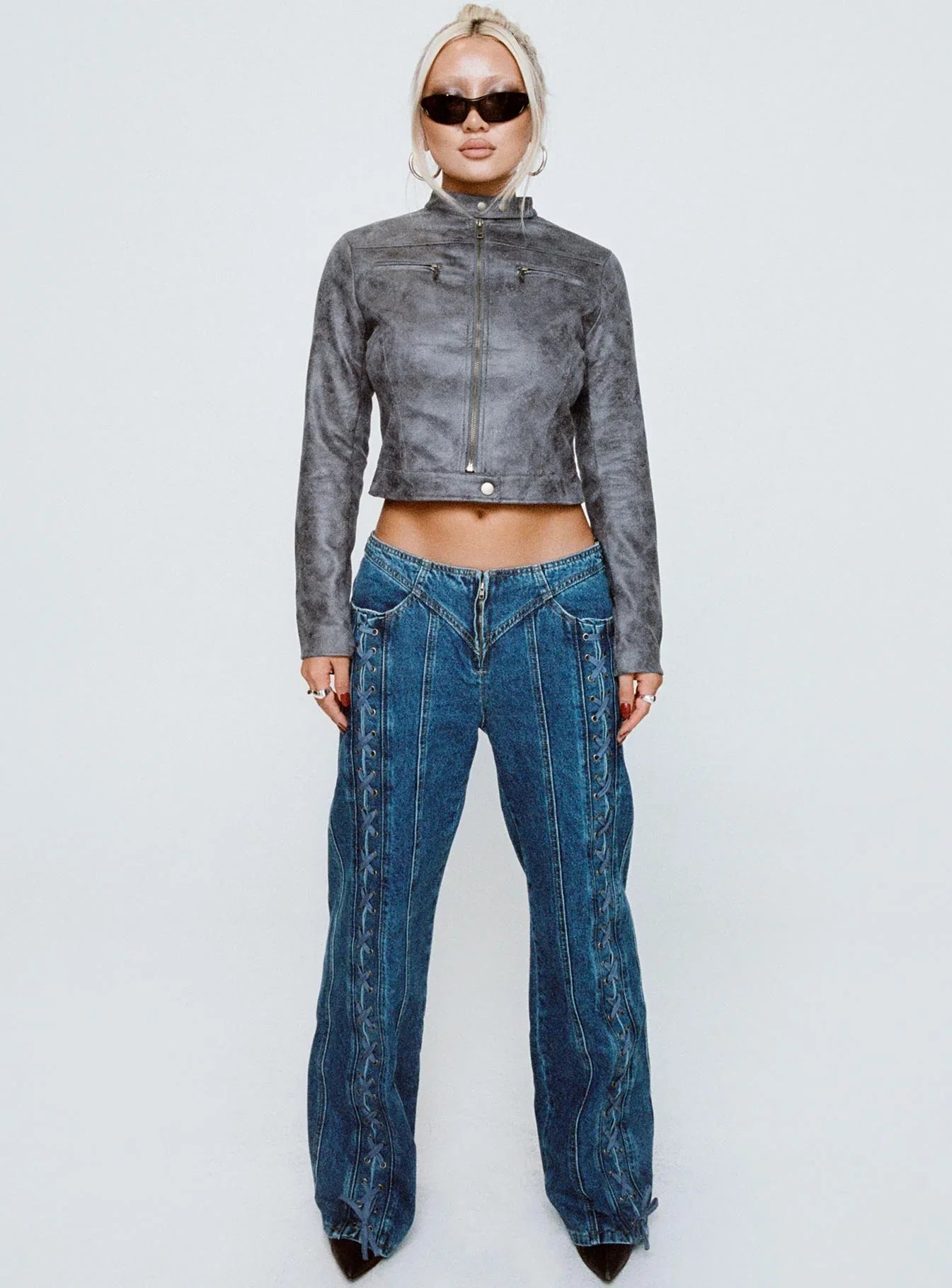 Day Dream Mid Rise Straight Leg Jeans Dark Blue Wash