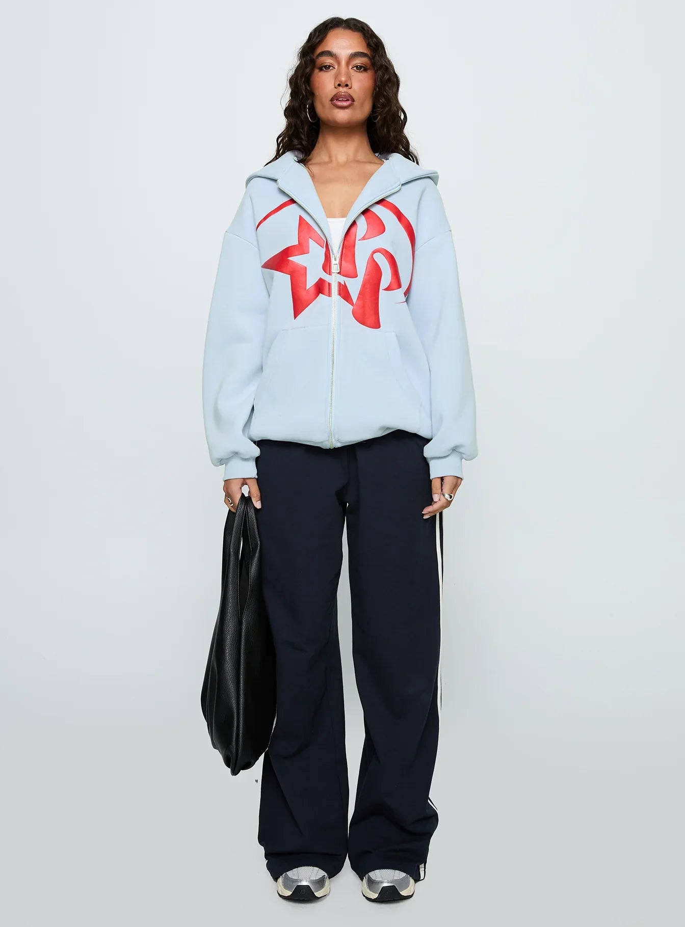Starblazer Zip Up Graphic Hoodie Blue Red