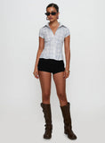 Cottesloe Blouse Top Blue Check