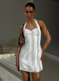 Journey On Halter Mini Dress White