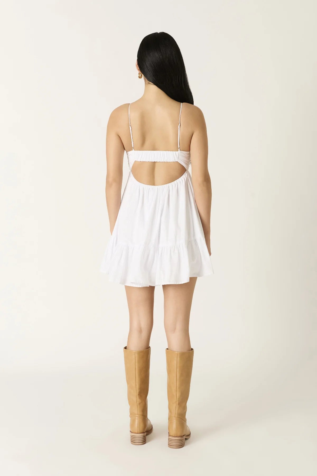 Esther White Twist Babydoll Mini Dress