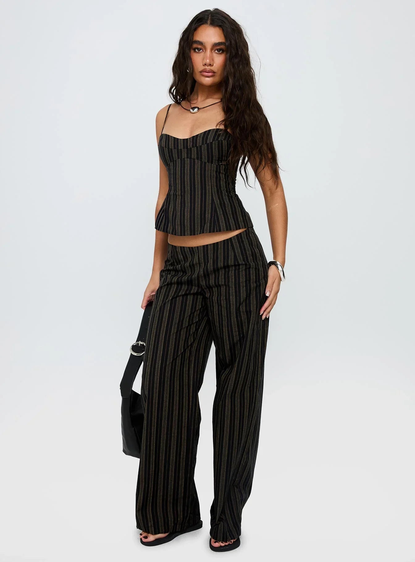 Kierstyn Corset Set Black Stripe Tall