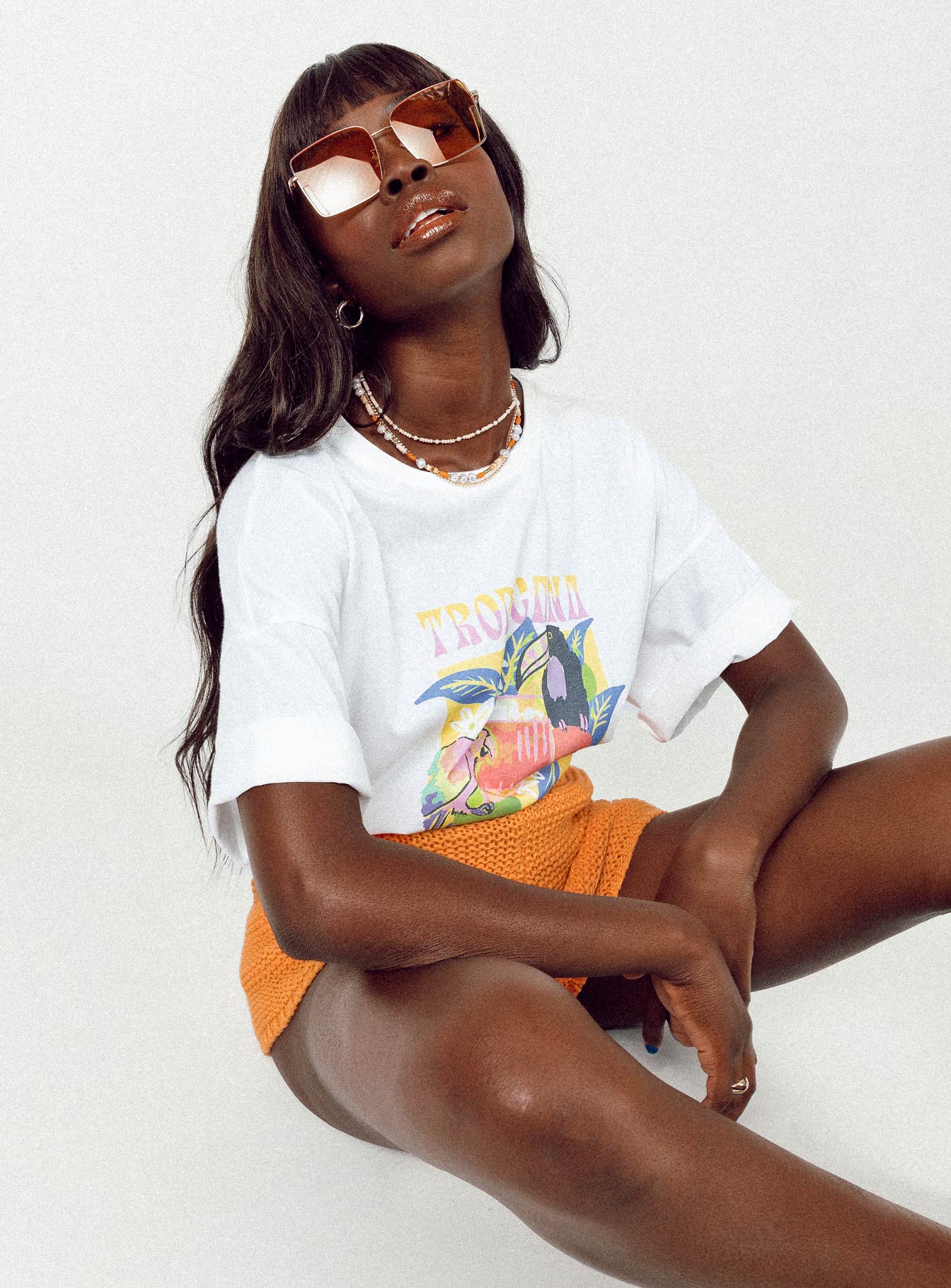 Tropicana Oversized Tee White