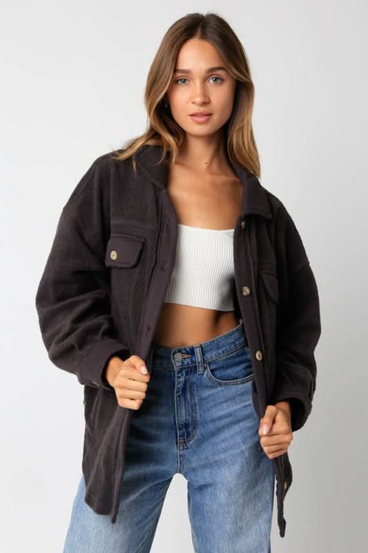 Nothing New Charcoal Shacket