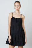 Mademoiselle Black Babydoll Mini Dress