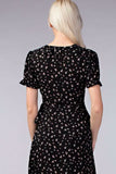 Becca Black Floral Two Piece Midi Dress