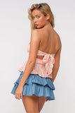 Amelia Dusty Pink Floral Strapless Top