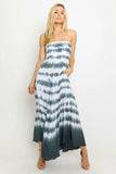 Sunshine Will Follow Charcoal Border Tie Dye Strapless Maxi Dress