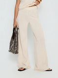Calisse Knit Wide Leg Pants Beige