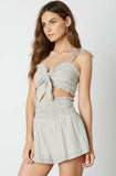 Sun Kissed Blue Chambray Striped Two Piece Romper
