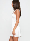 Dasha Satin Mini Dress White
