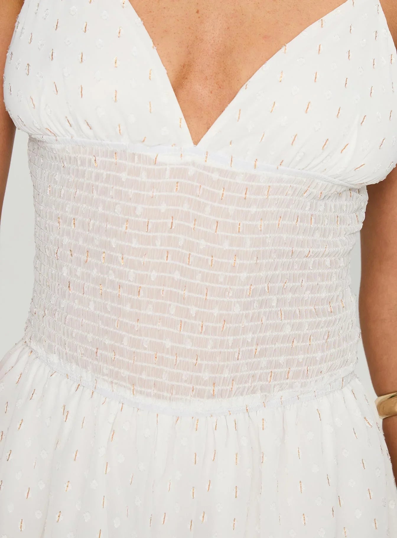 Guessing Game Ruched Romper White