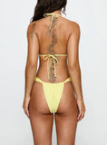 A Good Time Triangle Bikini Top Yellow