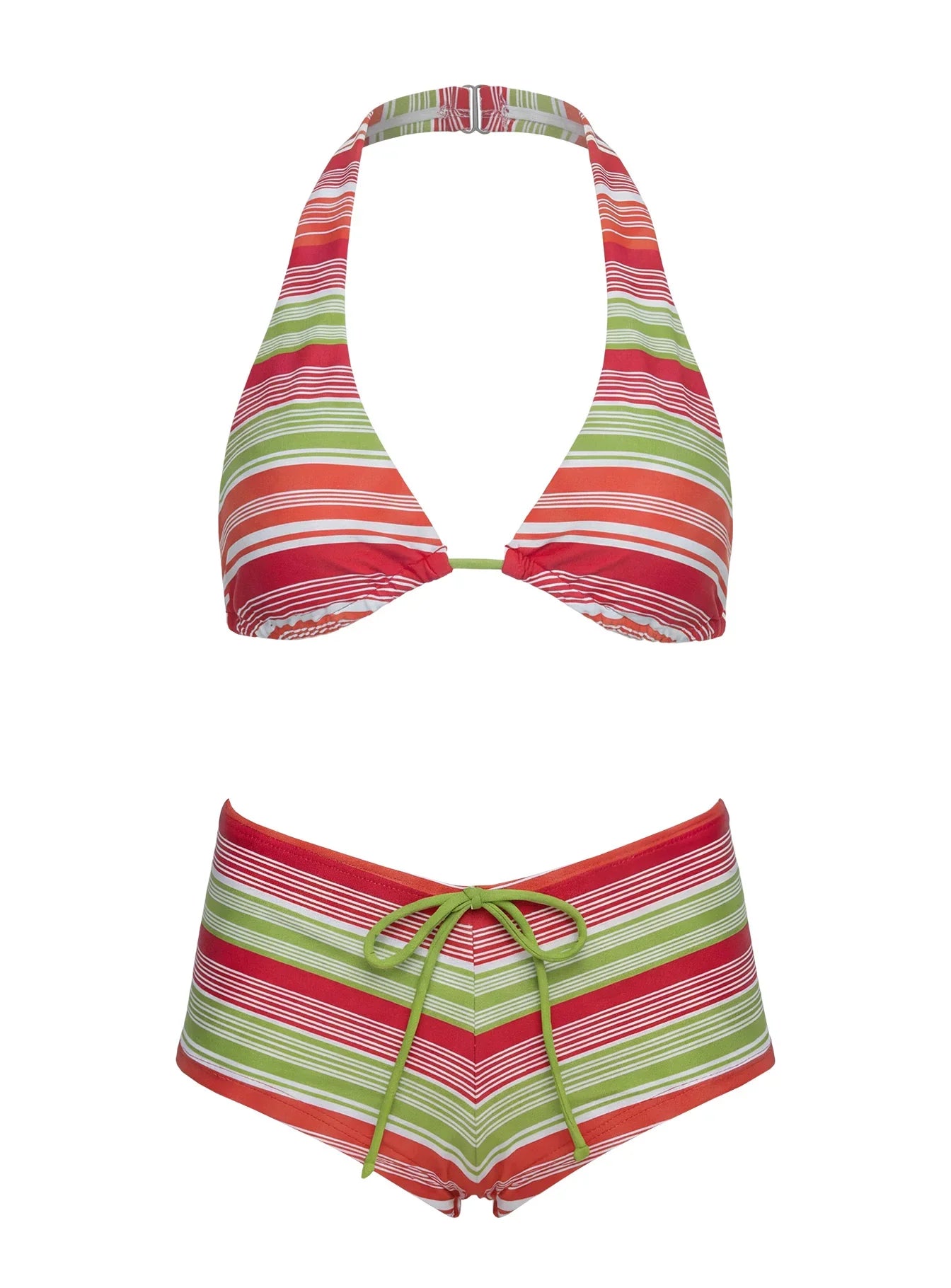 Tan Lines Micro Swim Shorts Red Green Stripe