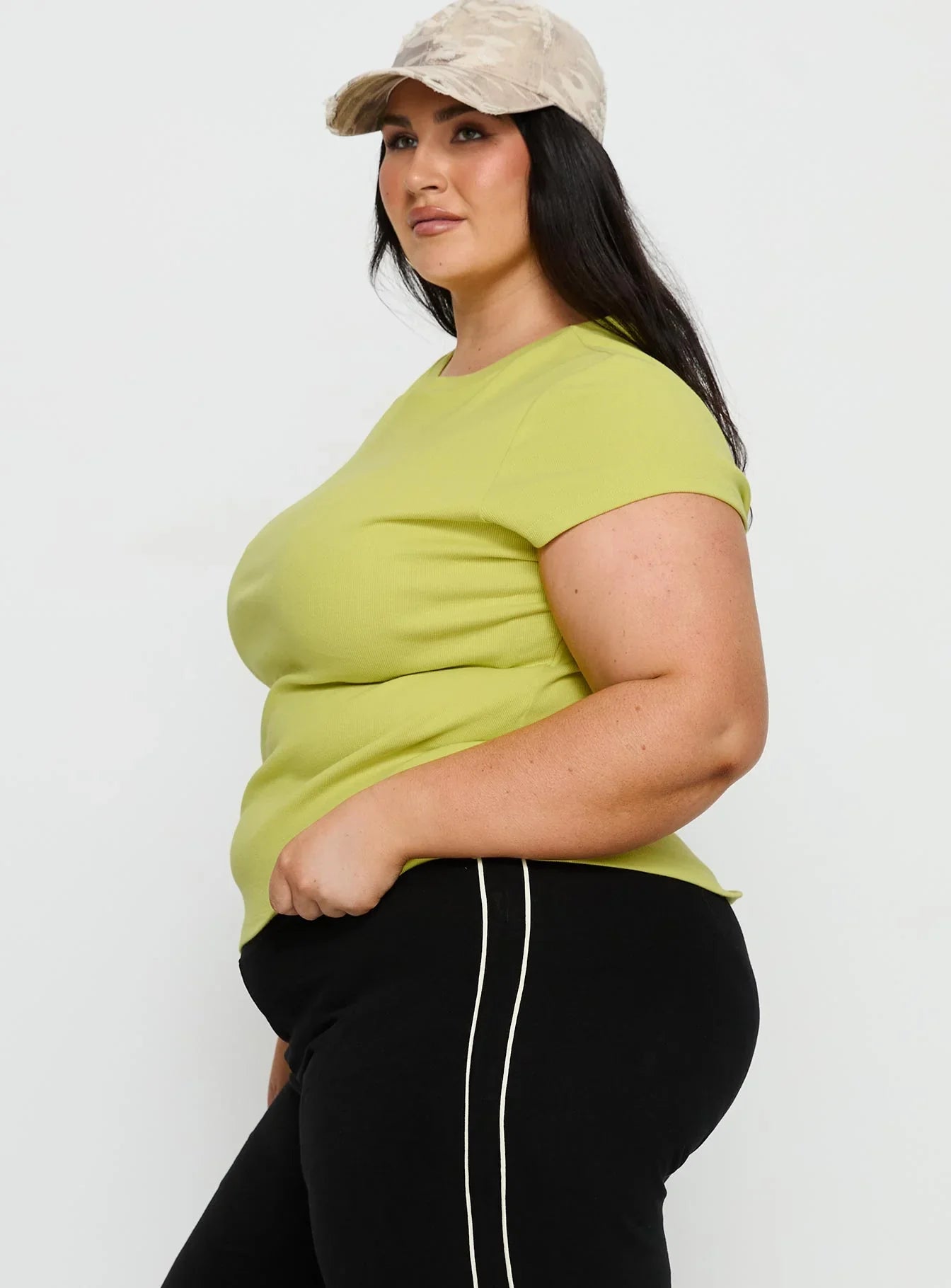 Baseline Longline Rib Top Green Curve