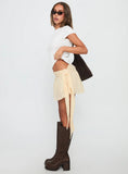 Reviva Ruched Wrap Mini Skirt Cream