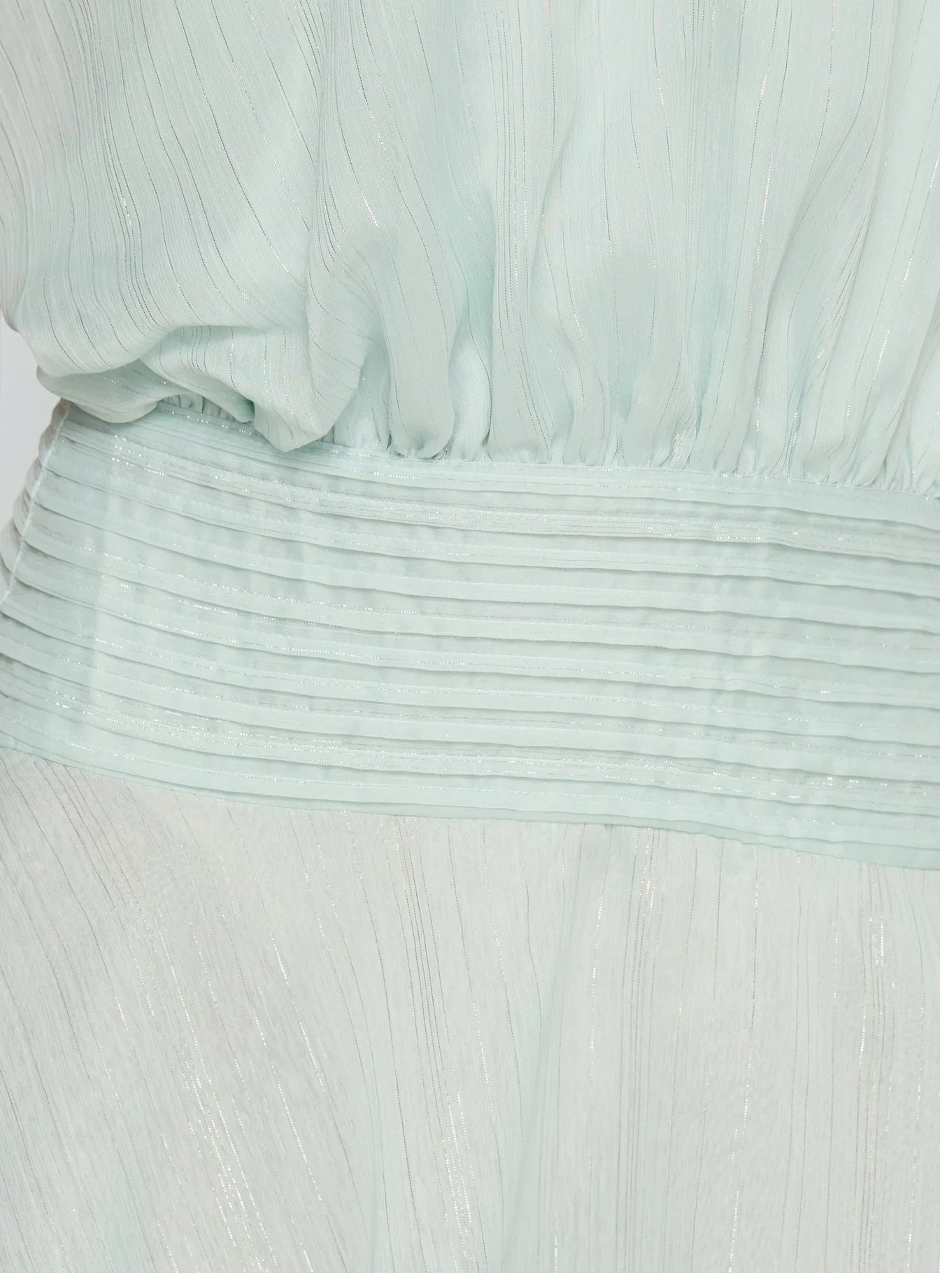 Rozario Chiffon Halter Mini Dress Aqua / Silver