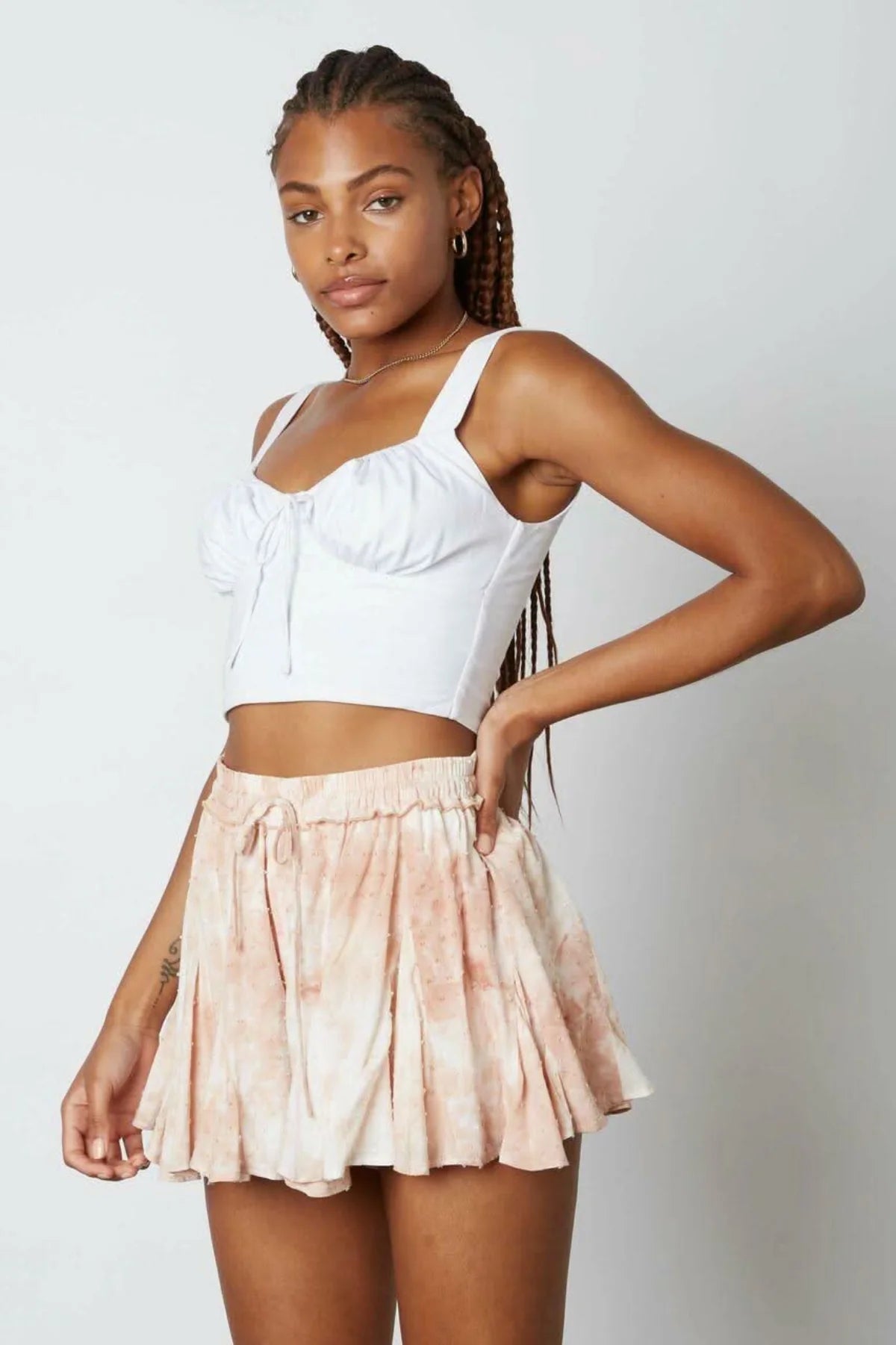 By The Sea Beige Tie Dye Shorts