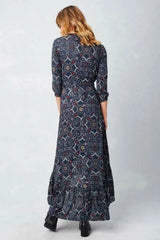 By Your Side Navy Print Maxi Dress