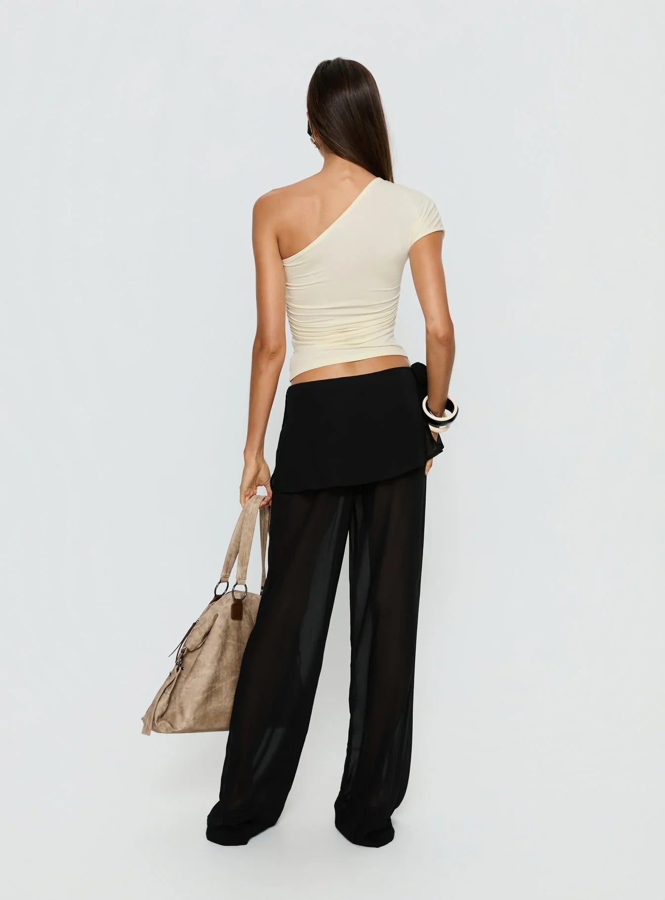 Majira One Shoulder Slouch Top Cream