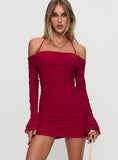 Taylon Off The Shoulder Mini Dress Red