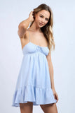 Demetra Blue Babydoll Cami Mini Dress